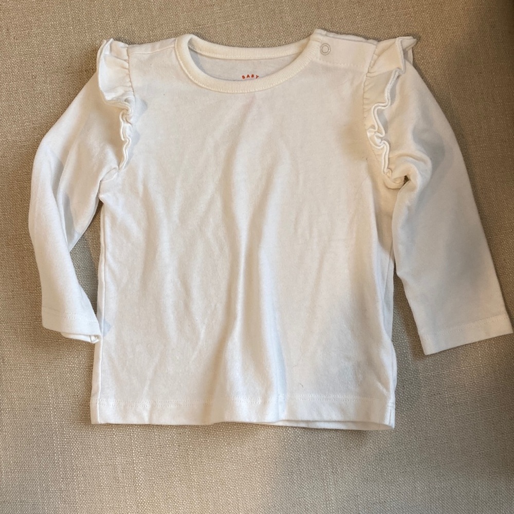 NWOT Baby Girl Cat & Jack white long sleeve shirt